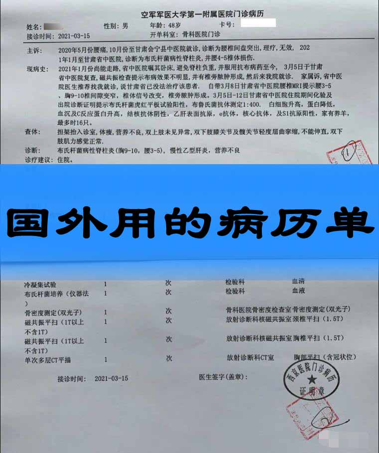 国外的病历单怎么开